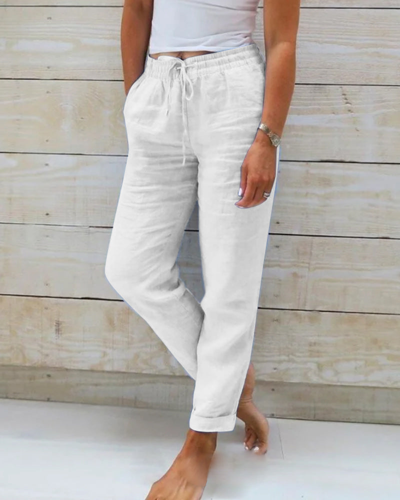 Melissa™ - pantalon en coton et lin 