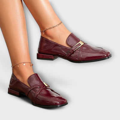 Bordowe - Loafer