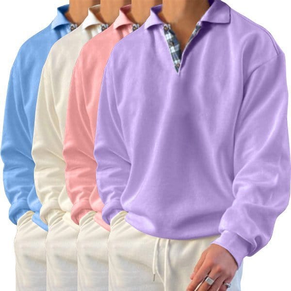 Niccolò® - Unifarbenes langärmeliges Poloshirt