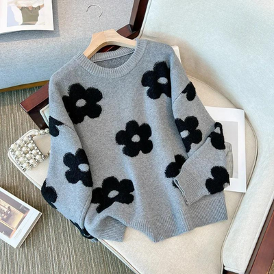 SINCI - Italienischer Kuscheliger Pullover mit Blumenmuster