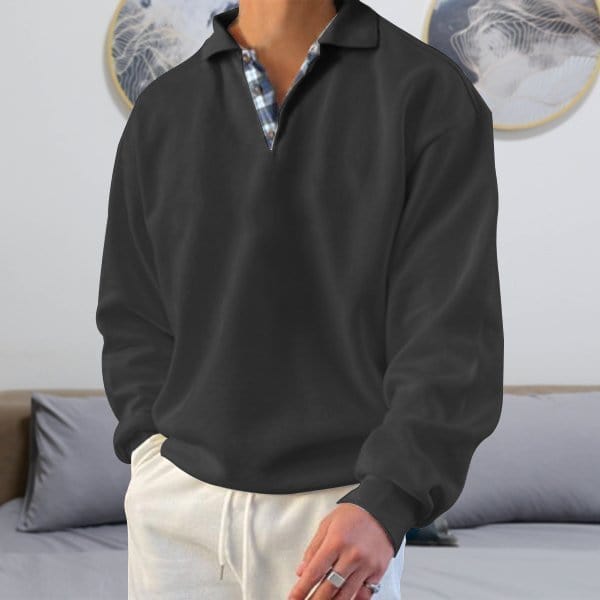 Niccolò® - Unifarbenes langärmeliges Poloshirt