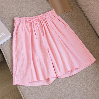 Lys | Short décontracté en coton et lin avec taille élastique et jambe large