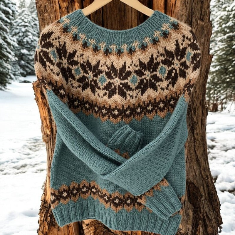 Ila - Isländischer Vintage-Jacquard-Strickpullover