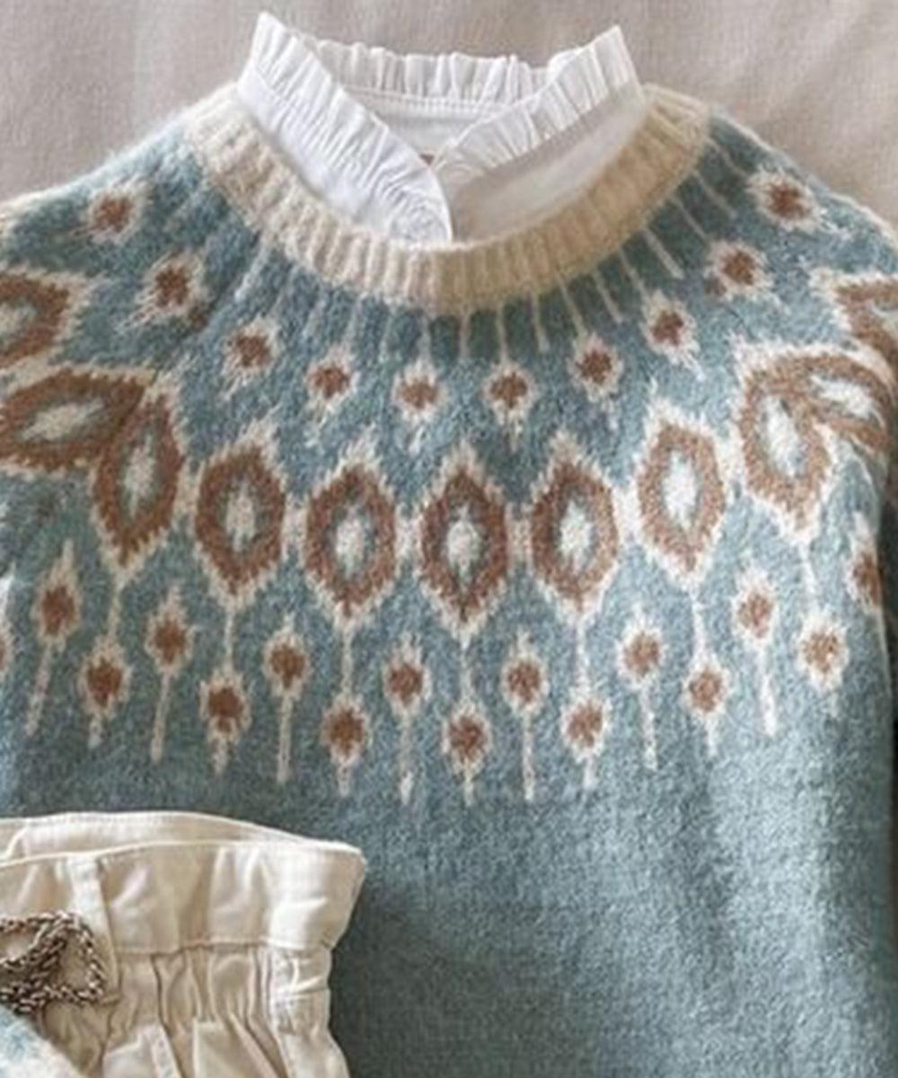 Sarah - Hellblauer Pullover mit Rundhalsausschnitt