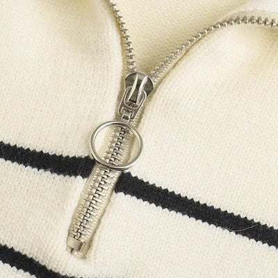 Cindy™ | Gestreifter Zeitloser Zip-Up Pullover