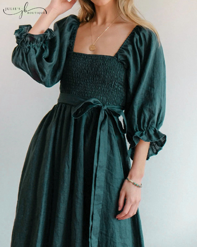 OPHELIA™ | FRANZÖSISCHES KLEID MIT RÜSCHENÄRMELN