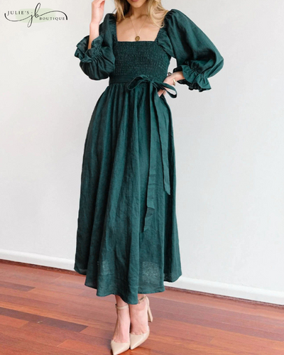 OPHELIA™ | FRANZÖSISCHES KLEID MIT RÜSCHENÄRMELN