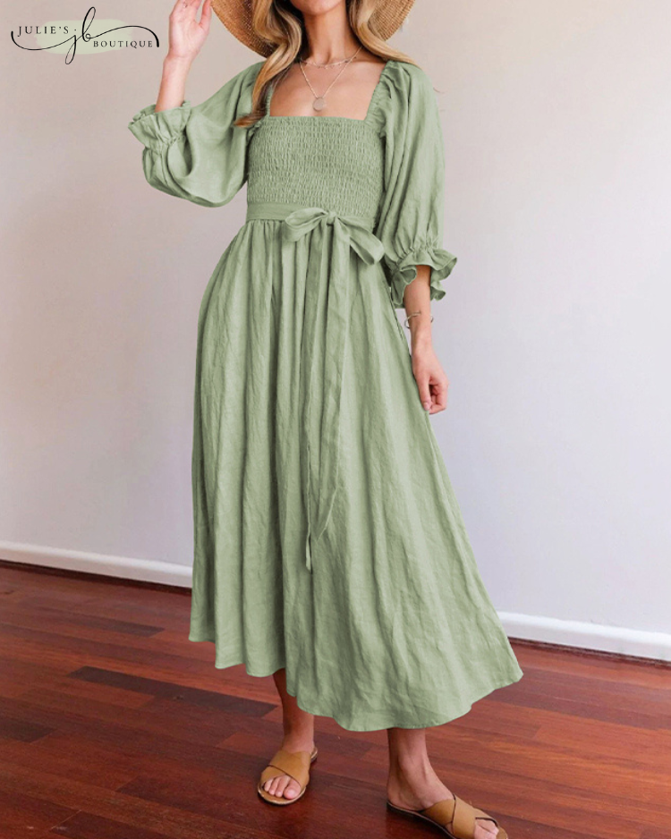 OPHELIA™ | FRANZÖSISCHES KLEID MIT RÜSCHENÄRMELN