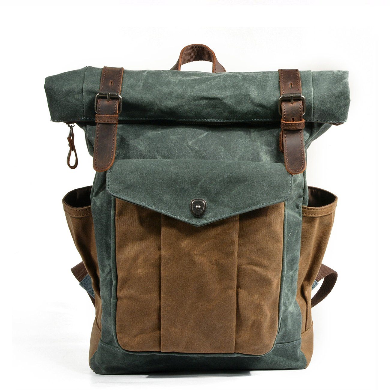 MARSEILLE | Rolltop-Rucksack aus wachsbeschichtetem Segeltuch