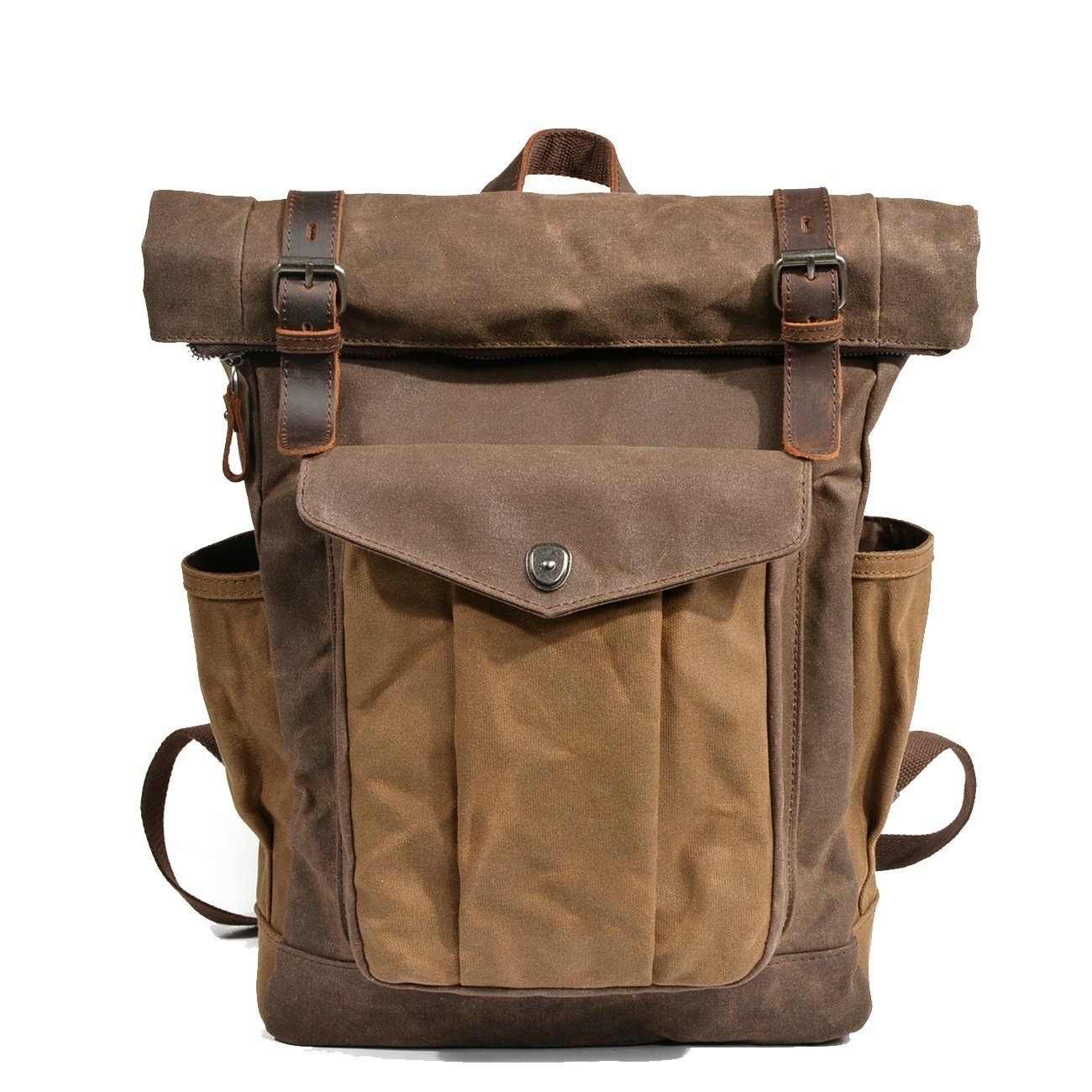 MARSEILLE | Rolltop-Rucksack aus wachsbeschichtetem Segeltuch