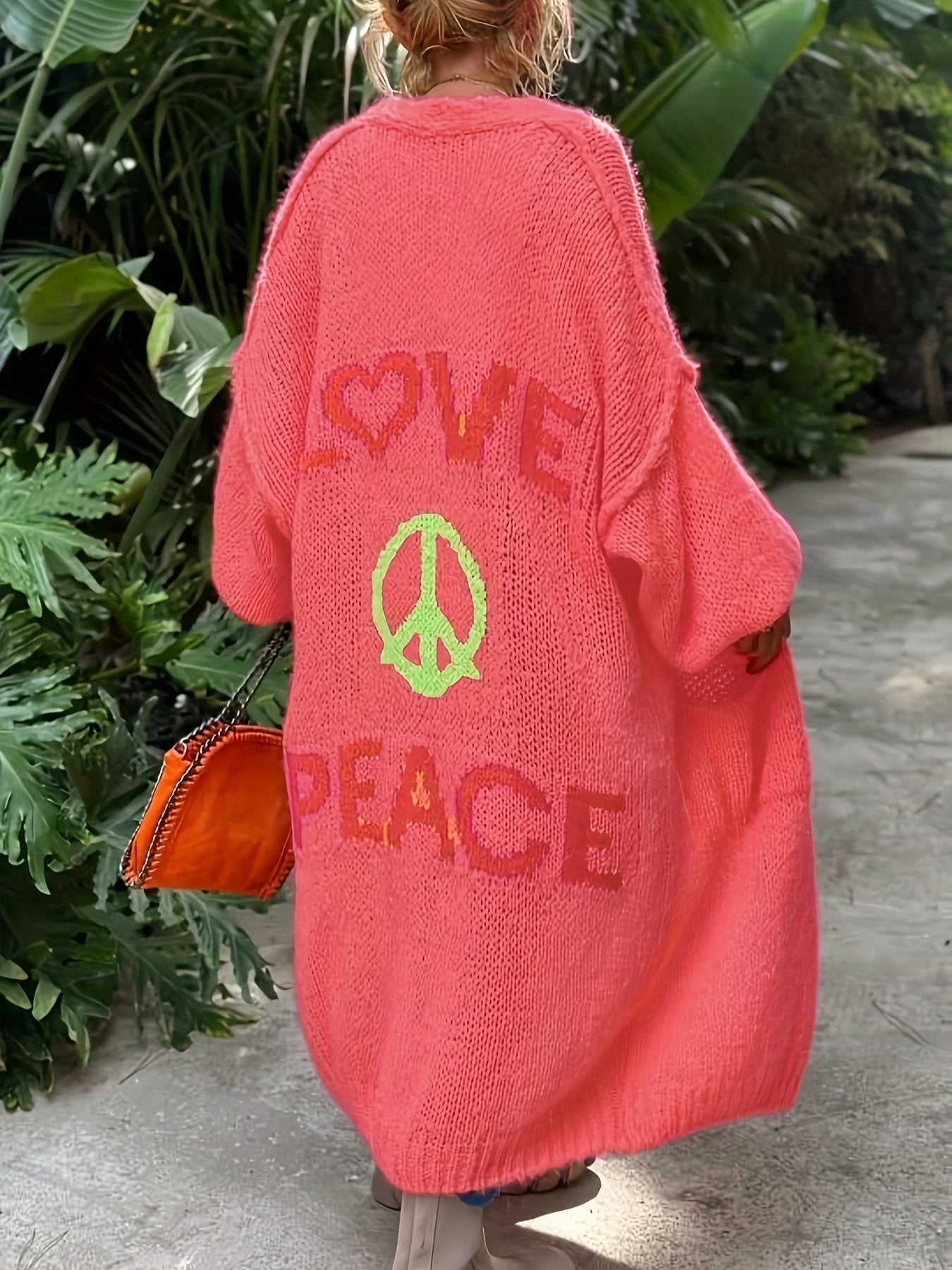 Cardigan Peacy™ con stampa Peace and Love