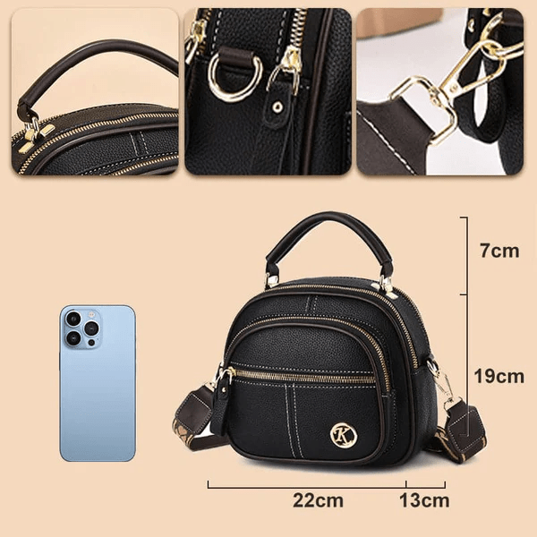 Mollys zeitlose Raffinesse | Stilvolle Ledertasche mitith Shoulder Strap