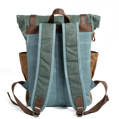 MARSEILLE | Rolltop-Rucksack aus wachsbeschichtetem Segeltuch