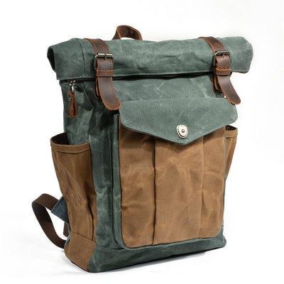 MARSEILLE | Rolltop-Rucksack aus wachsbeschichtetem Segeltuch