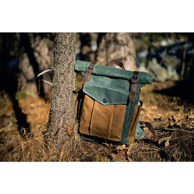 MARSEILLE | Rolltop-Rucksack aus wachsbeschichtetem Segeltuch